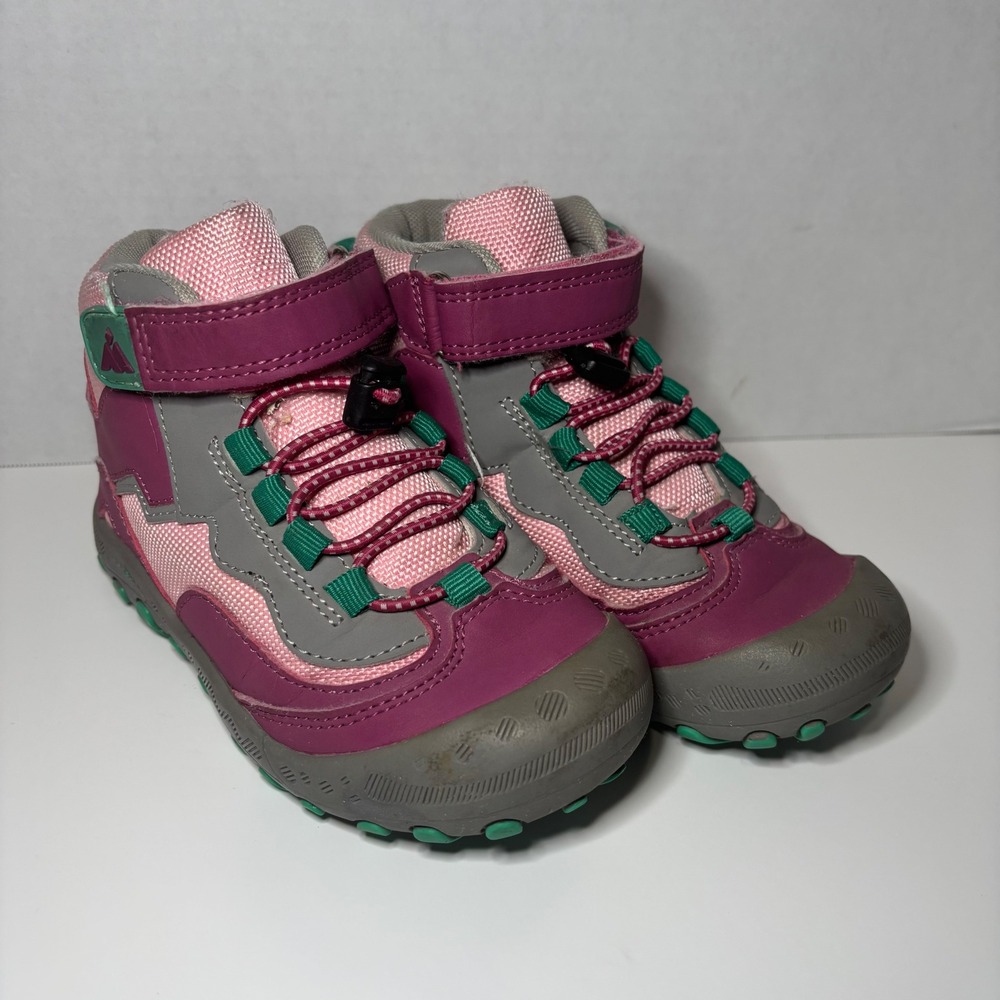 Mishansha Kids Hiking Boots Pink Purple Grey High Top Trail Shoes Size 2Y